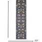 HomeRoots 2' x 8' Navy Blue Floral Buds Runner Rug