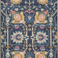 HomeRoots 2' x 8' Navy Blue Floral Buds Runner Rug