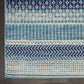 HomeRoots 2’ x 8’ Navy Blue Ornate Stripes Runner Rug
