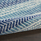 HomeRoots 2’ x 8’ Navy Blue Ornate Stripes Runner Rug