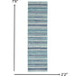 HomeRoots 2’ x 8’ Navy Blue Ornate Stripes Runner Rug