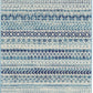 HomeRoots 2’ x 8’ Navy Blue Ornate Stripes Runner Rug