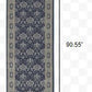 HomeRoots 2' x 8' Navy and Gray Floral Ditsy Runner Rug