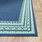 HomeRoots 2’ x 8’ Navy and Green Geometric Indoor Outdoor Runner Rug