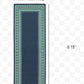 HomeRoots 2’ x 8’ Navy and Green Geometric Indoor Outdoor Runner Rug