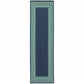 HomeRoots 2’ x 8’ Navy and Green Geometric Indoor Outdoor Runner Rug