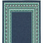 HomeRoots 2’ x 8’ Navy and Green Geometric Indoor Outdoor Runner Rug