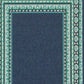 HomeRoots 2’ x 8’ Navy and Green Geometric Indoor Outdoor Runner Rug