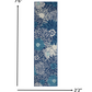 HomeRoots 2' x 8' Navy and Ivory Floral Runner Rug