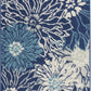 HomeRoots 2' x 8' Navy and Ivory Floral Runner Rug