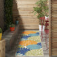 HomeRoots 2’ x 8' Orange Outdoor Runner Rug With Floral Finish