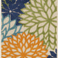 HomeRoots 2’ x 8' Orange Outdoor Runner Rug With Floral Finish