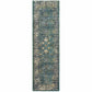 HomeRoots 2' x 8' Peacock Blue and Ivory Indoor Runner Rug