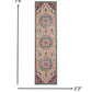 HomeRoots 2' x 8' Pink and Blue Floral Medallion Runner Rug