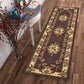 HomeRoots 2' x 8' Plum or Ivory Medallion Runner Rug
