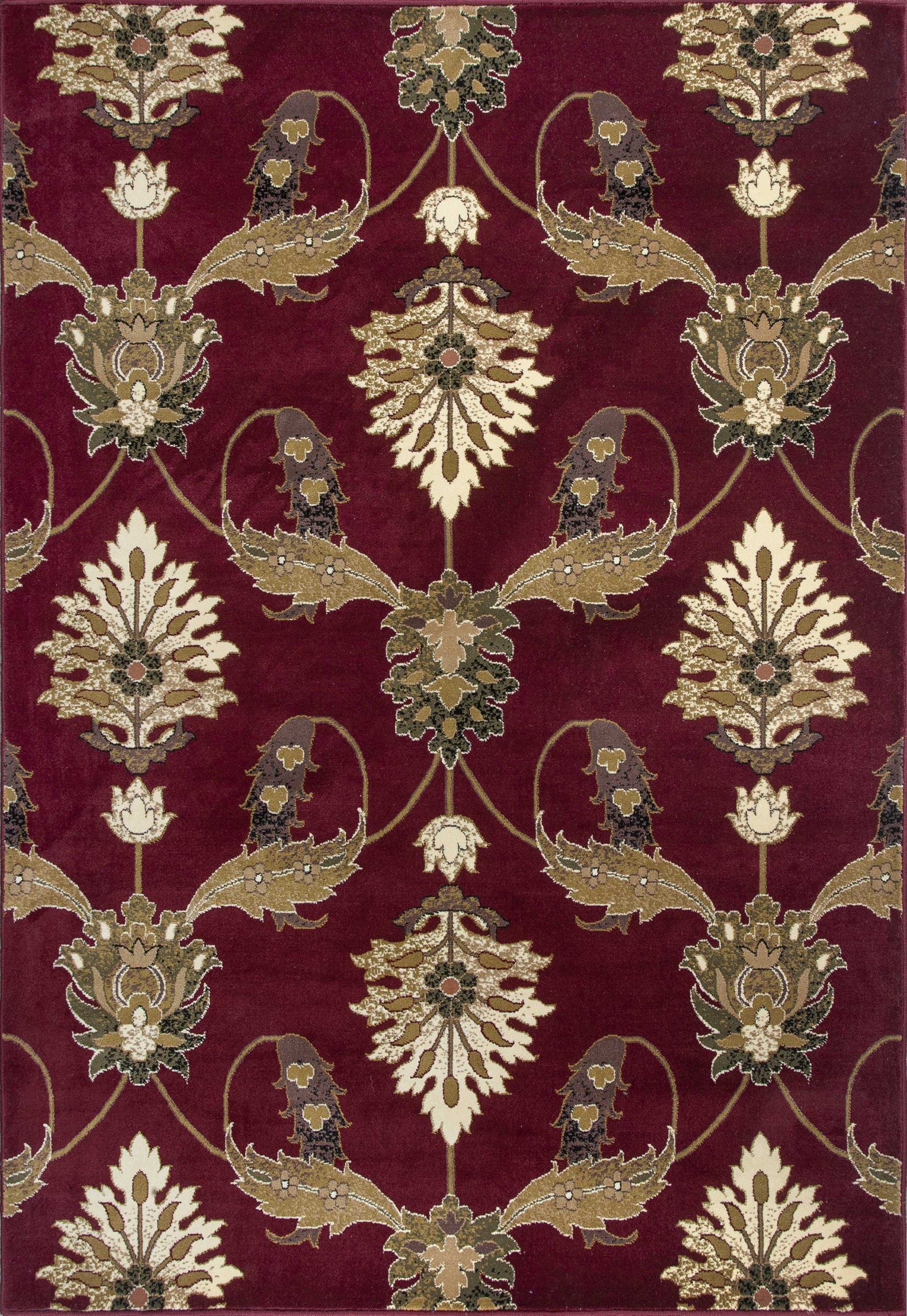 HomeRoots 2' x 8' Red Floral Traditional Runner Rug