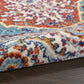 HomeRoots 2' x 8' Red and Ivory Medallion Runner Rug