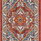 HomeRoots 2' x 8' Red and Ivory Medallion Runner Rug