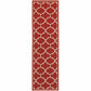 HomeRoots 2' x 8' Red and Ivory Trellis Indoor Outdoor Runner Rug