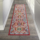 HomeRoots 2' x 8' Red and Multicolor Decorative Runner Rug
