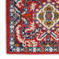 HomeRoots 2' x 8' Red and Multicolor Decorative Runner Rug