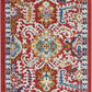 HomeRoots 2' x 8' Red and Multicolor Decorative Runner Rug