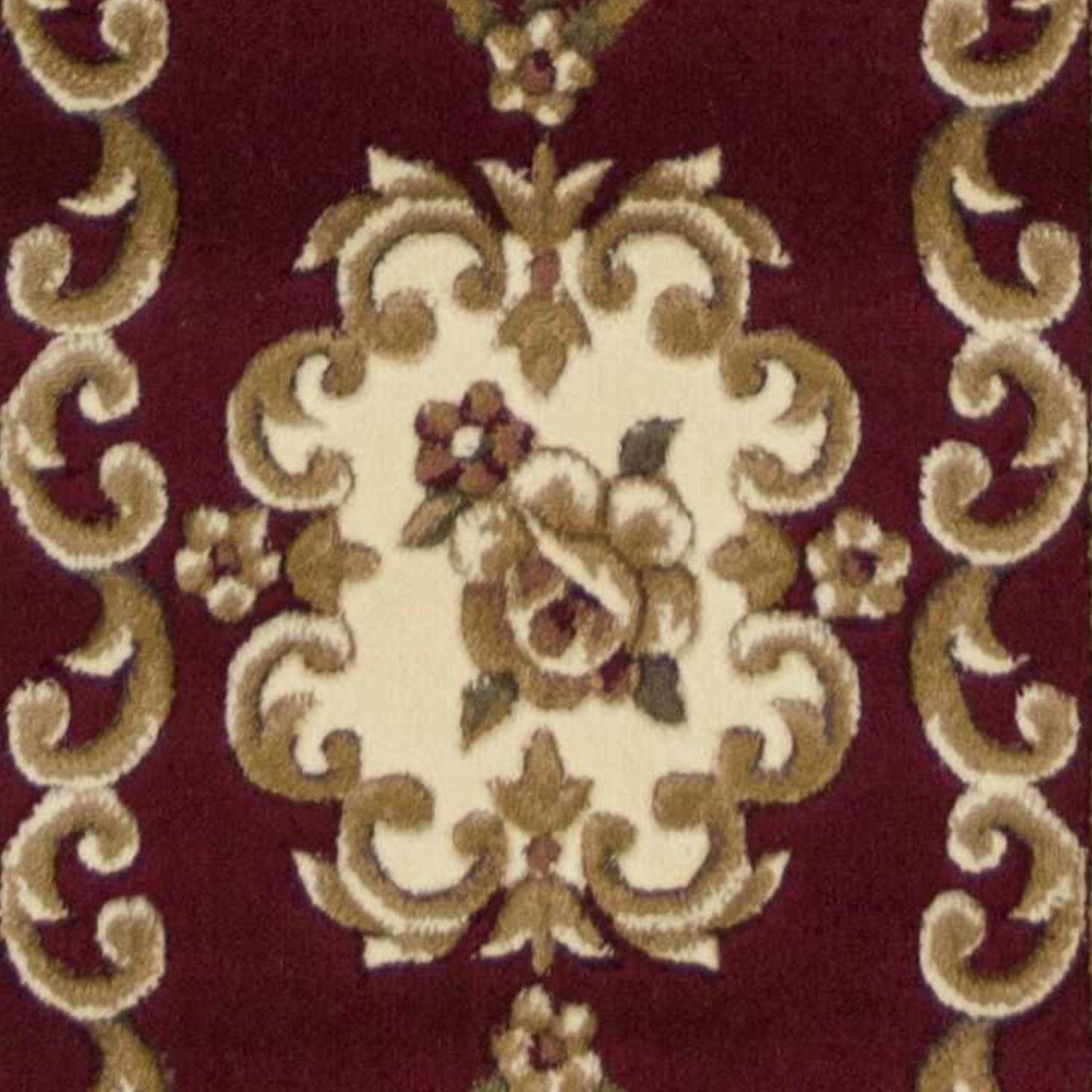 HomeRoots 2' x 8' Red or Ivory Medallion Runner Rug
