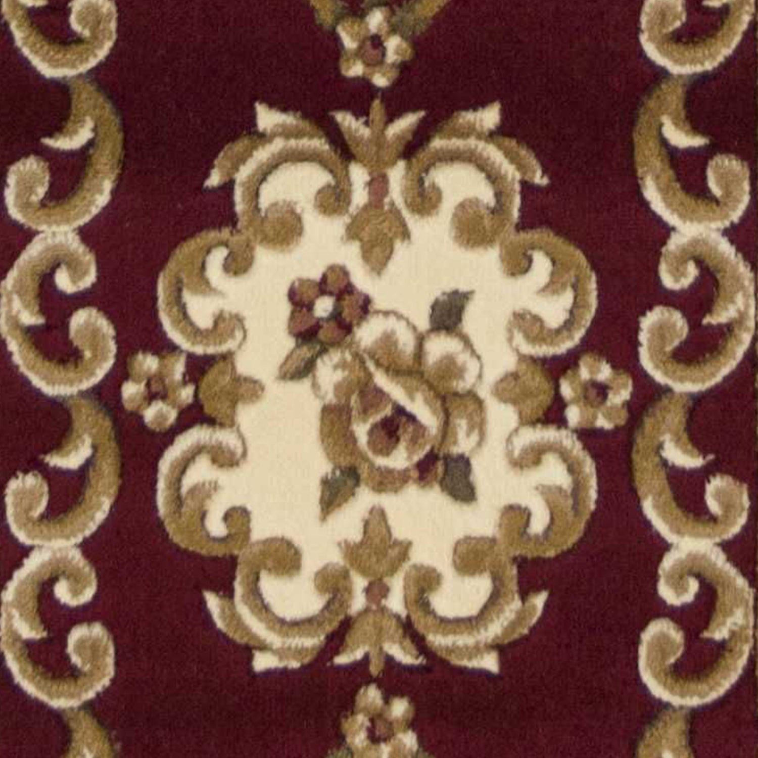 HomeRoots 2' x 8' Red or Ivory Medallion Runner Rug