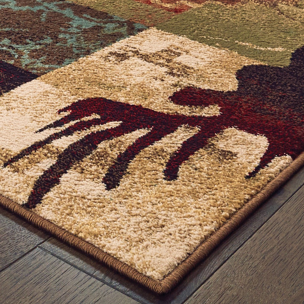HomeRoots 2' x 8' Rustic Brown Animal Lodge Runner Rug