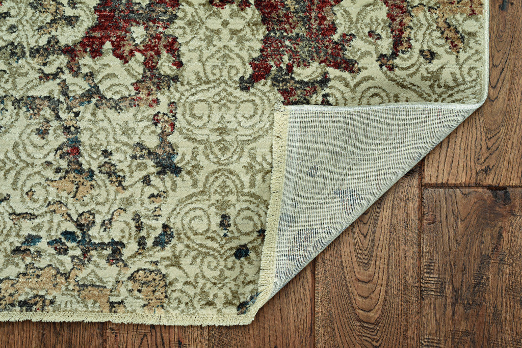 HomeRoots 2' x 8' Sage Ivory Weathered Vintage Runner Rug