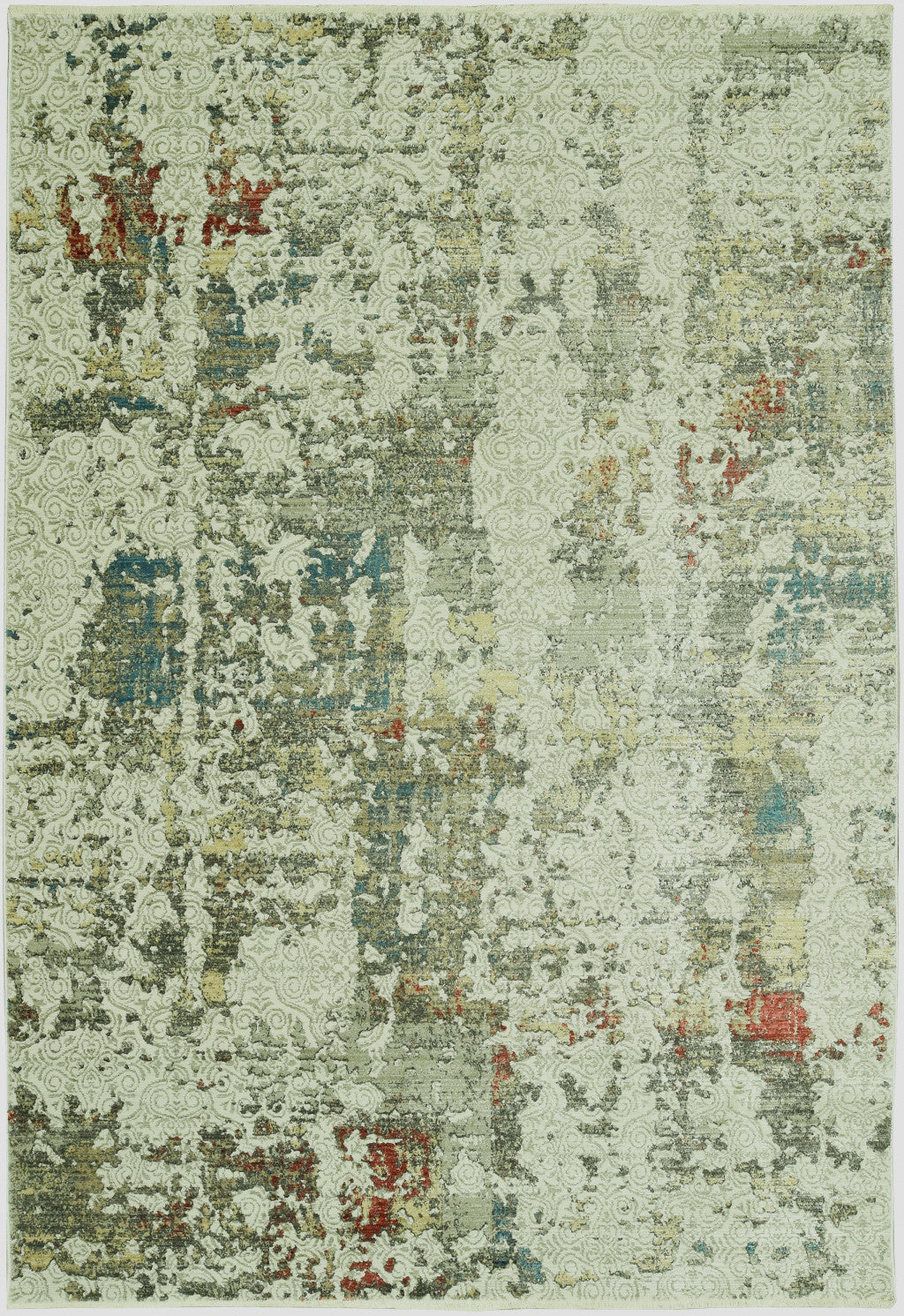 HomeRoots 2' x 8' Sage Ivory Weathered Vintage Runner Rug