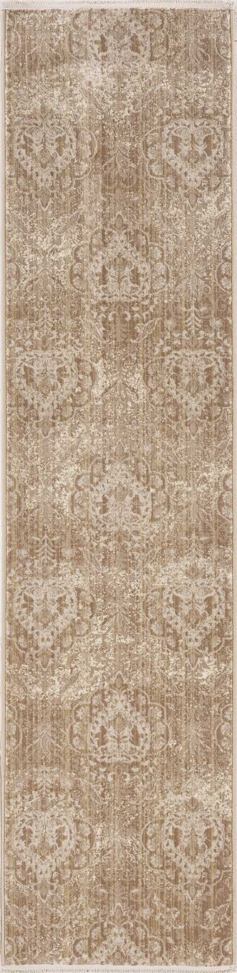 HomeRoots 2' x 8' Sand Faded Spades Runner Rug