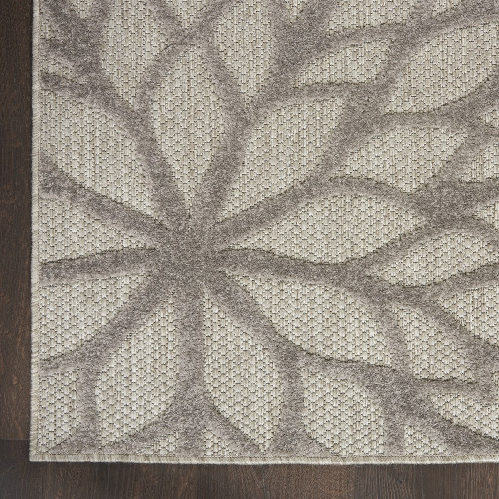 HomeRoots 2’ x 8’ Silver and Gray Indoor Outdoor Runner Rug
