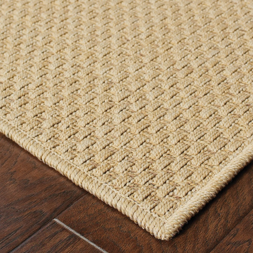 HomeRoots 2’ x 8’ Solid Sand Beige Indoor Outdoor Runner Rug