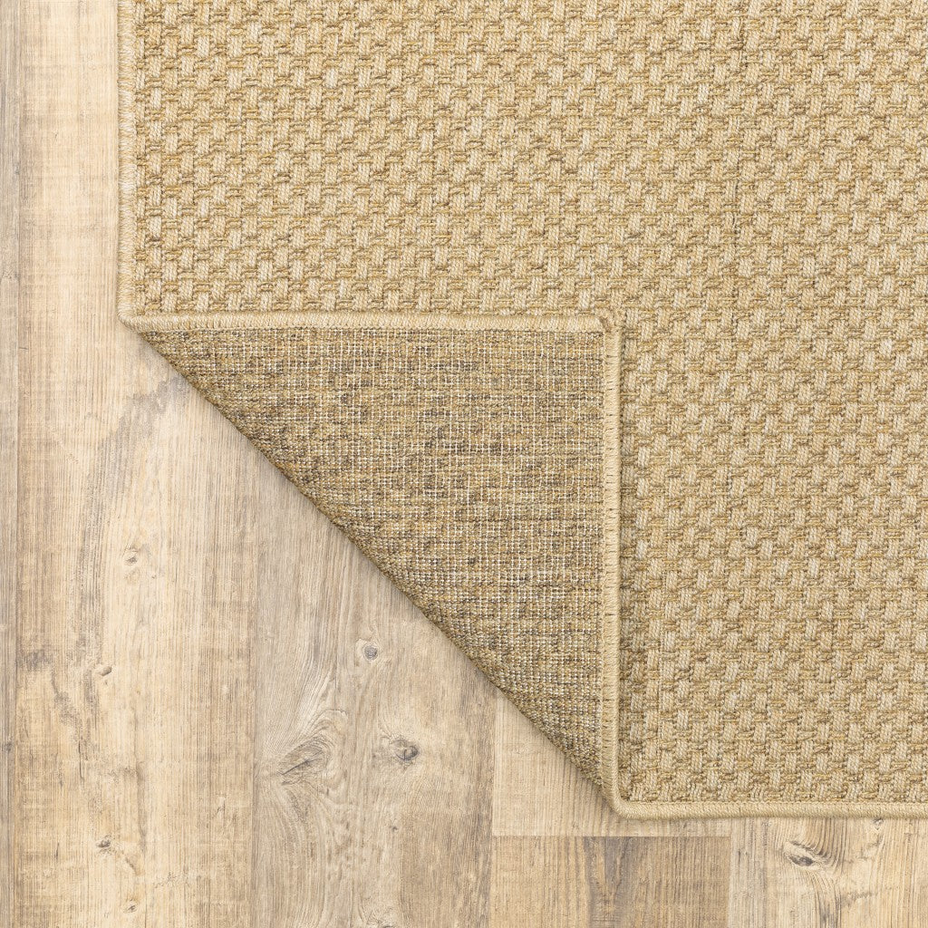 HomeRoots 2’ x 8’ Solid Sand Beige Indoor Outdoor Runner Rug