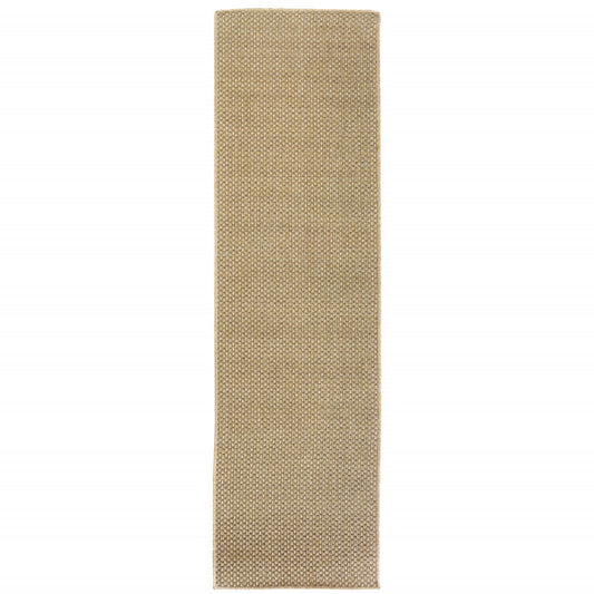 HomeRoots 2’ x 8’ Solid Sand Beige Indoor Outdoor Runner Rug