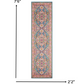 HomeRoots 2' x 8' Teal and Pink Medallion Runner Rug