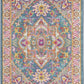 HomeRoots 2' x 8' Teal and Pink Medallion Runner Rug