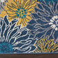 HomeRoots 2’ x 8’ Tropical Flower Runner Rug in Blue Finish
