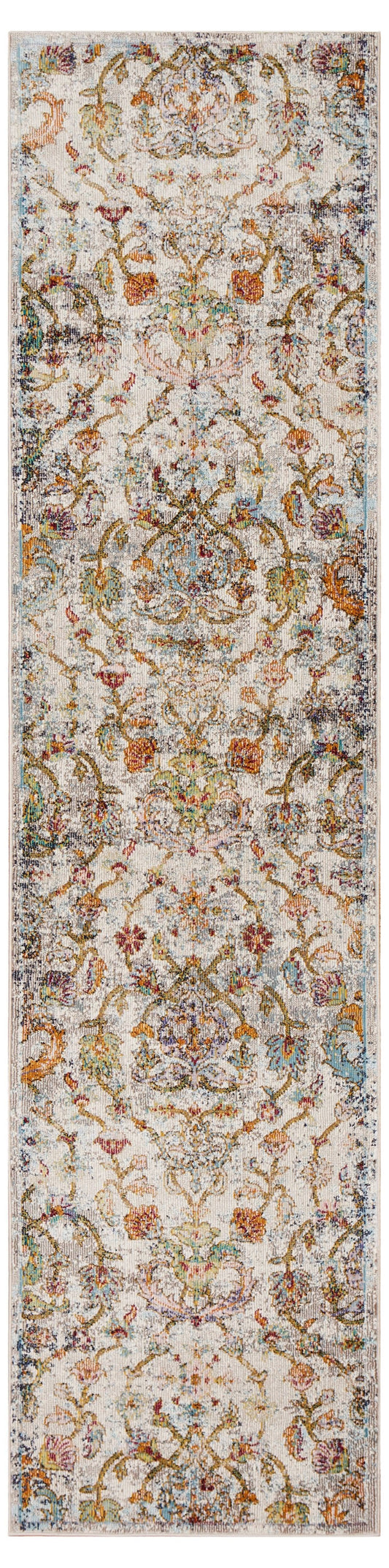 HomeRoots 2' x 9' Beige Abstract Garden Runner Rug