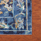 HomeRoots 2' x 9' Blue and Gold Jacobean Runner Rug