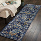 HomeRoots 2' x 9' Blue and Gold Jacobean Runner Rug