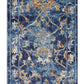 HomeRoots 2' x 9' Blue and Gold Jacobean Runner Rug
