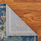 HomeRoots 2' x 9' Blue and White Jacobean Pattern Runner Rug