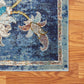 HomeRoots 2' x 9' Blue and White Jacobean Pattern Runner Rug