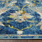 HomeRoots 2' x 9' Blue and White Jacobean Pattern Runner Rug