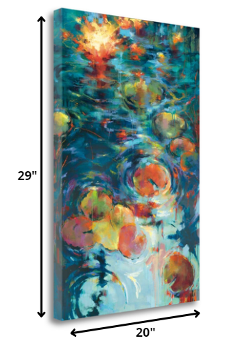 HomeRoots 20" Abstract Colorful Pond 2 Giclee Wrap Canvas Wall Art