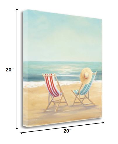 HomeRoots 20" Beach Chairs on the Sand Giclee Canvas Wall Art