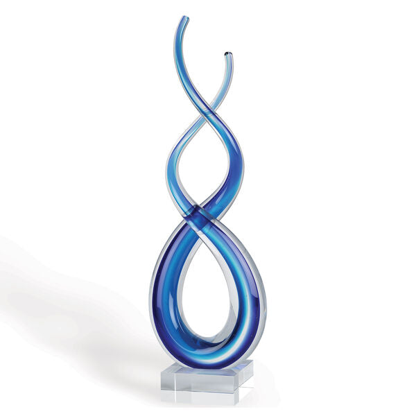 HomeRoots 20 Blue Art Glass Centerpiece