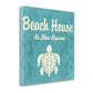 HomeRoots 20" Blue Beach House Signage Giclee Print on Gallery Wrap Canvas Wall Art